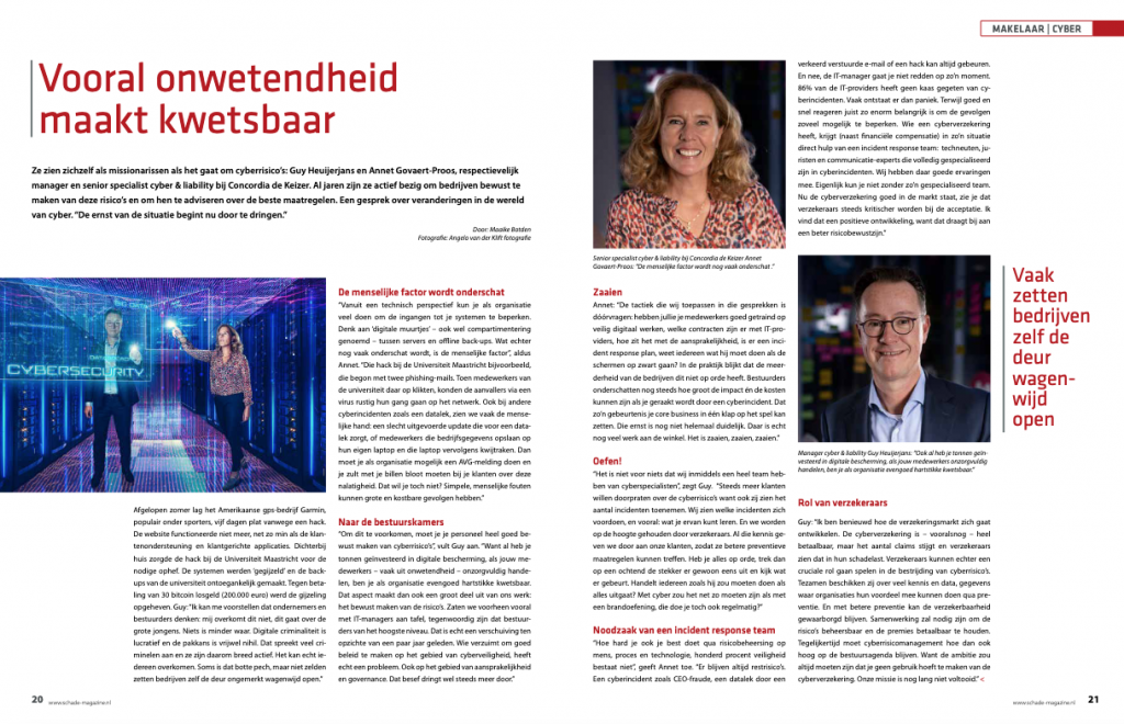 Artikel Interview voor Schade Magazine